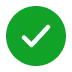 White checkmark inside a green circle indicating confirmation or success.