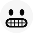 White square face with wide eyes and clenched teeth showing in a grimace expression emoji.