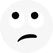 Confused or skeptical face emoji with raised eyebrow and frowning mouth.