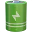 Green AA battery with a white lightning bolt symbol on it.