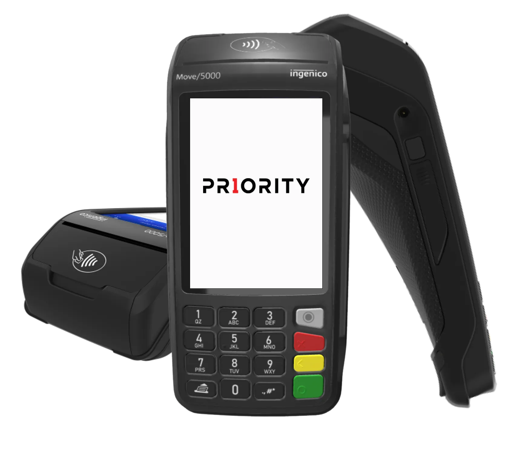 Black payment terminal with a keypad and touchscreen displaying the word 'CARDIUM'.