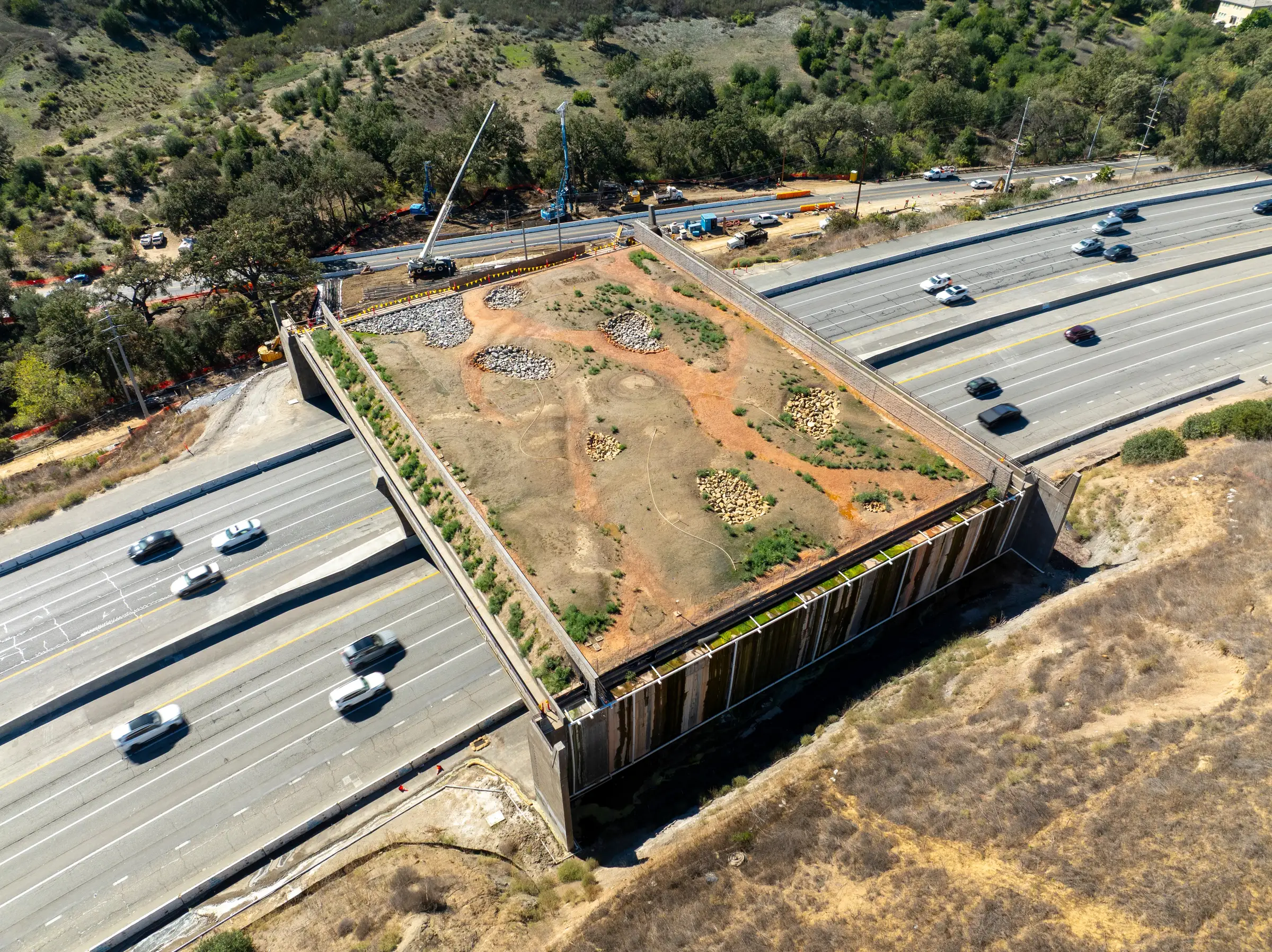 The Liberty Canyon wildlife crossing over a highway