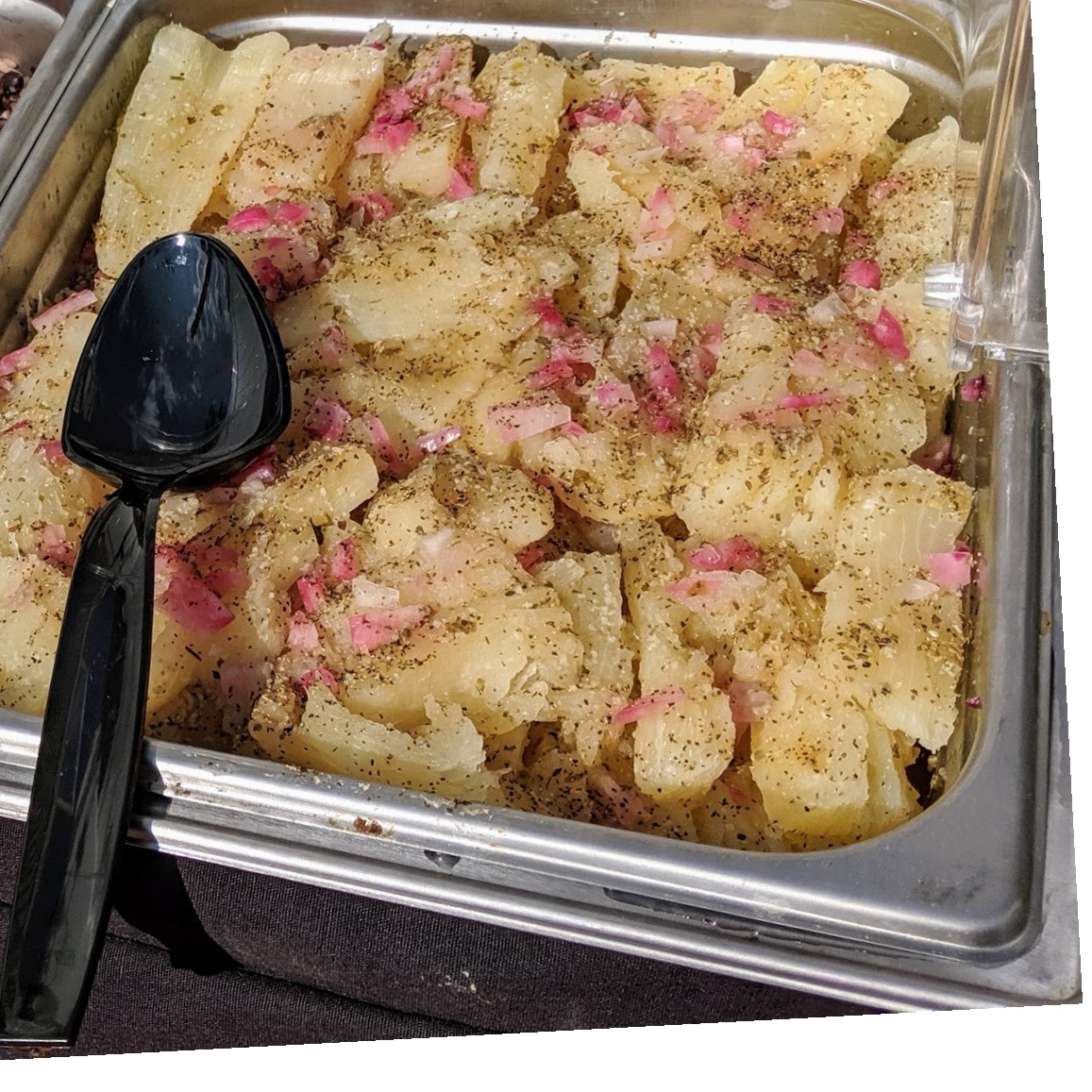 Yuca and garlic mojo dressing