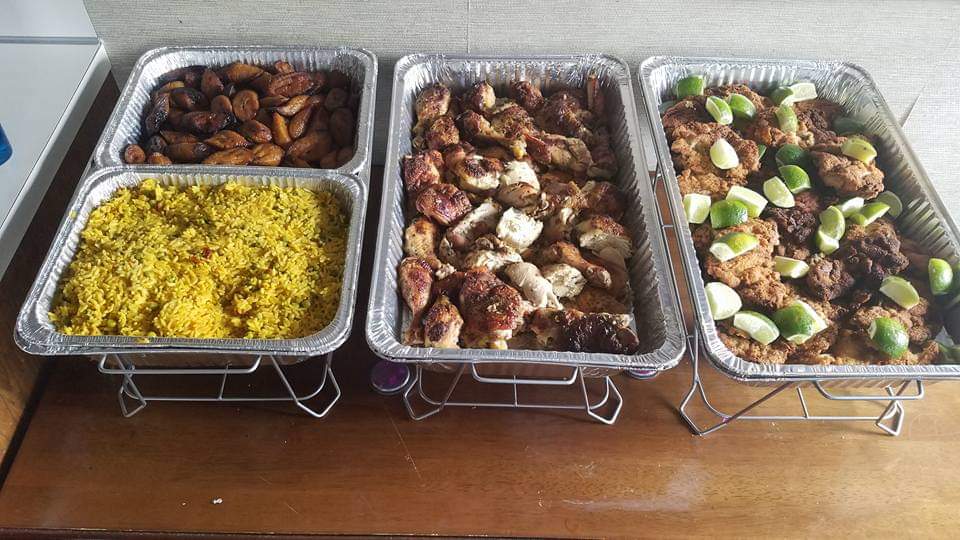 Cuban food catering basic drop-off setup