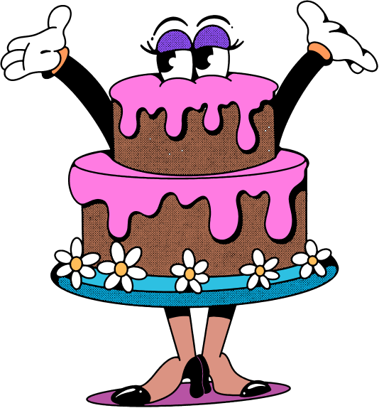 Cartoon cake character