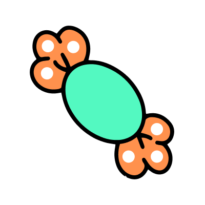 Green and orange candy Illustration