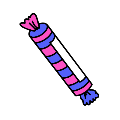 Pink and blue wrapped candy Illustration
