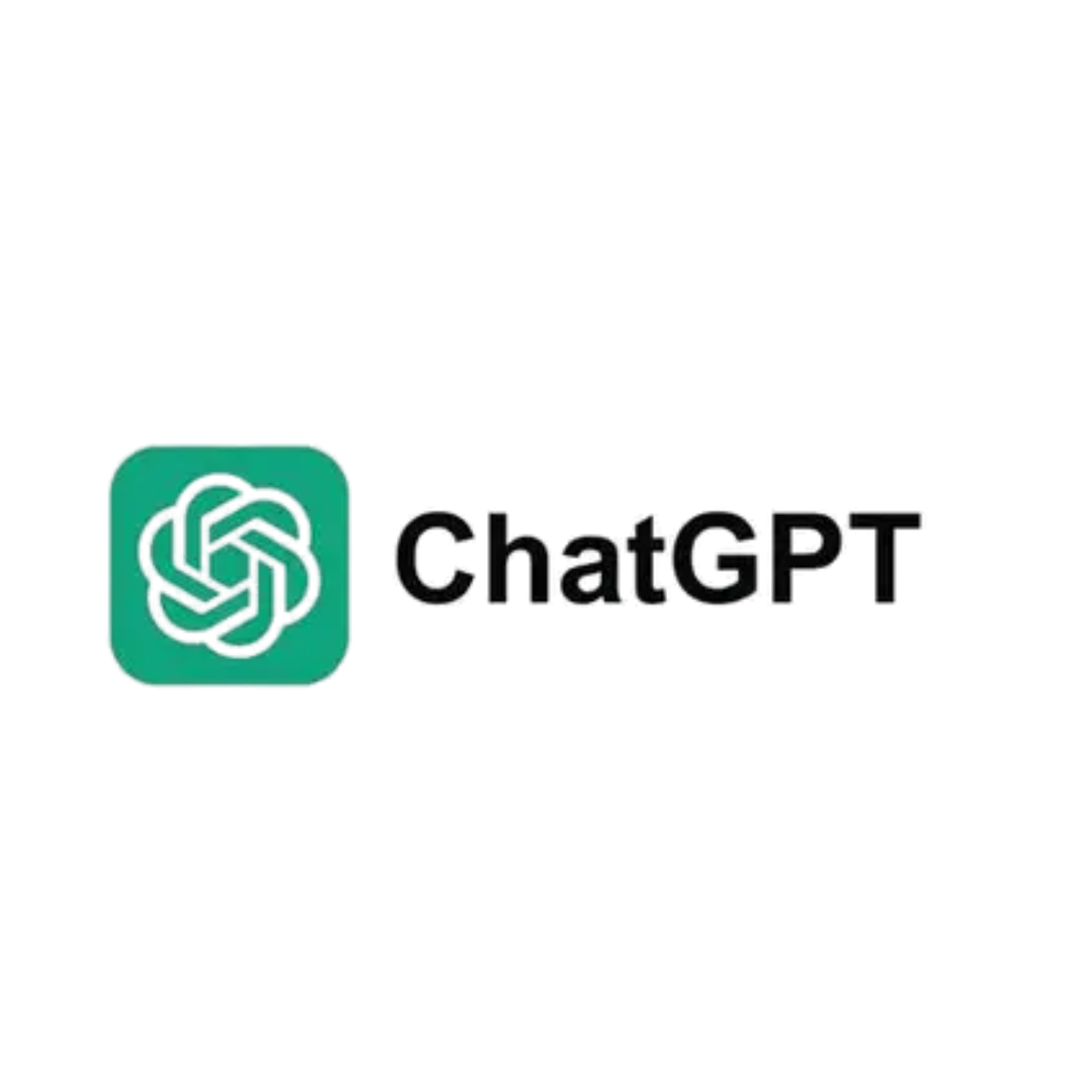 OpenAI ChatGPT logo with a green hexagonal symbol and the word ChatGPT.