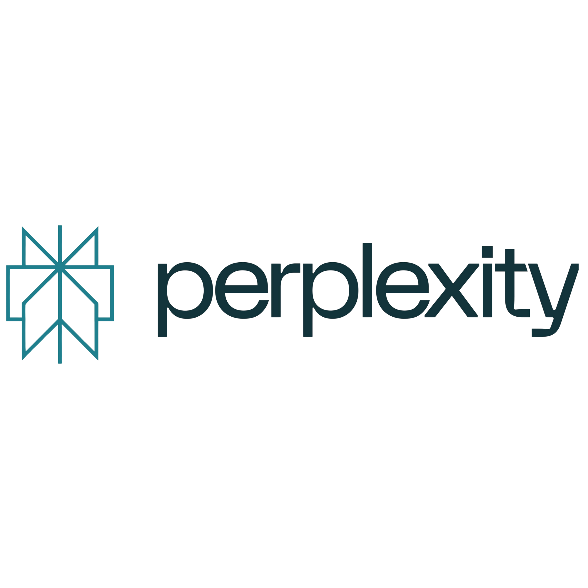 Perplexity company logo with geometric star-like icon to the left of the word perplexity.