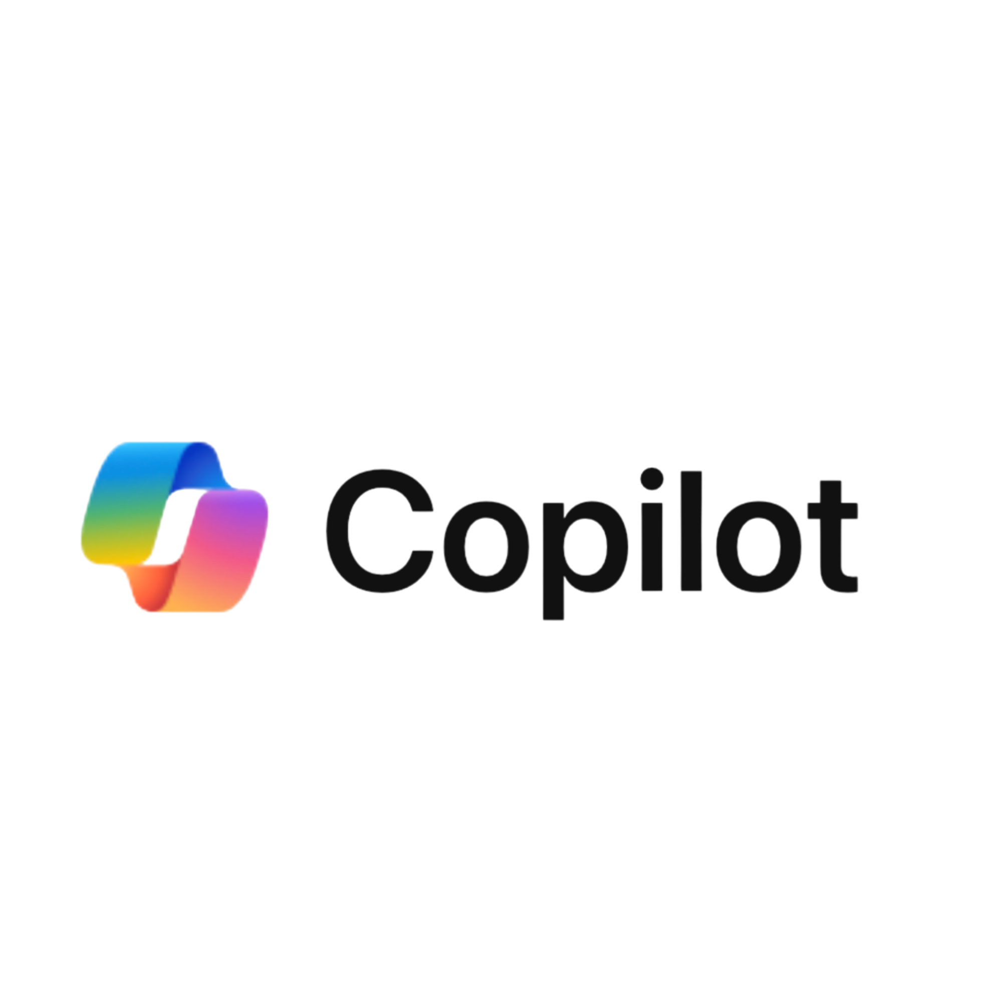 Copilot company logo with a colorful gradient ribbon shape to the left.