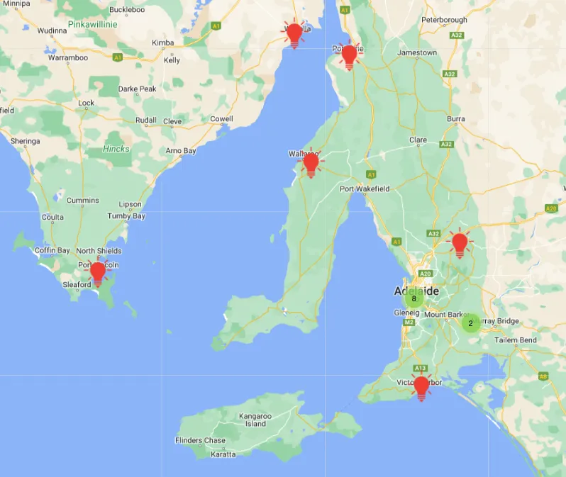 Steadfast Solar map showing their distribution network