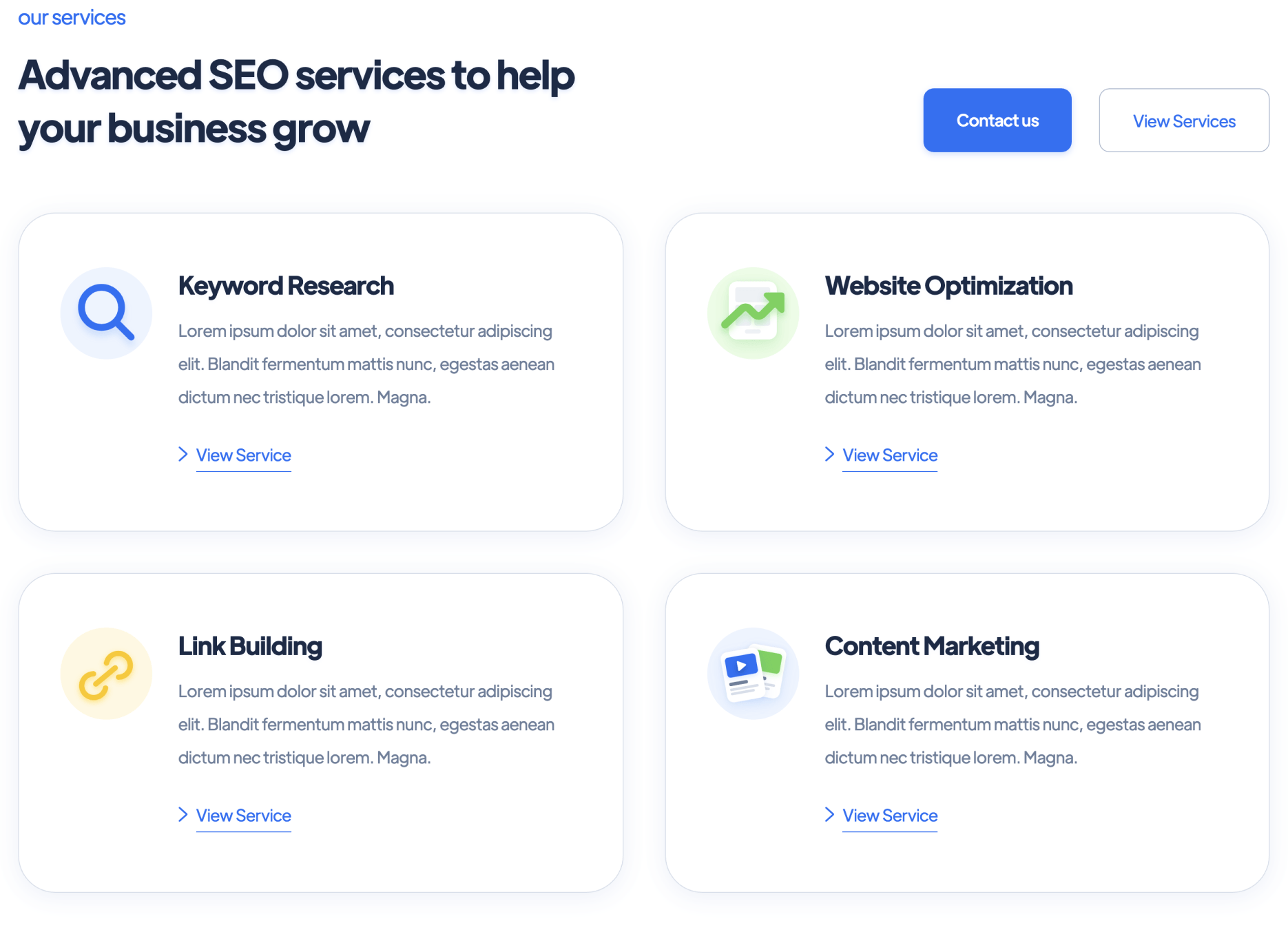 Icons and Graphics - SEO Webflow Template