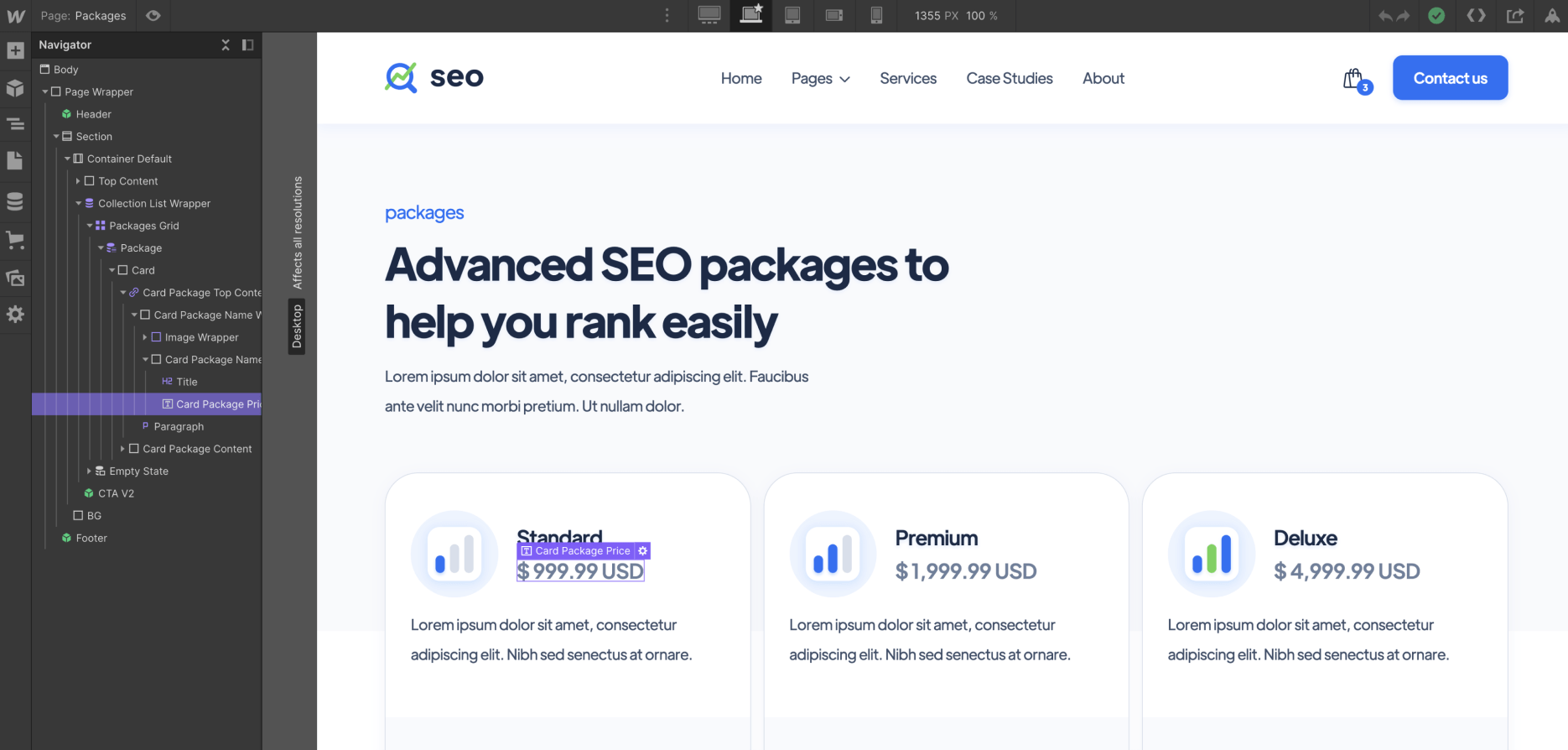 eCommerce Products - SEO Webflow Template