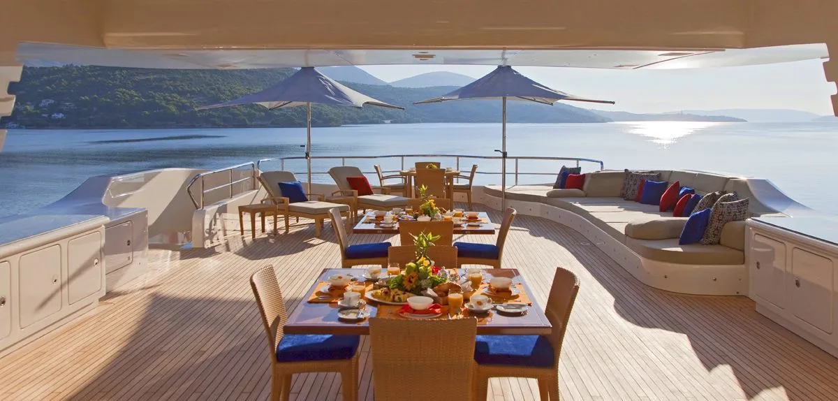 Mega Yacht 10 aerial view, Bodrum yacht charter.