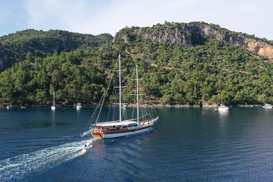 Holiday X deck, Bodrum yacht charter.