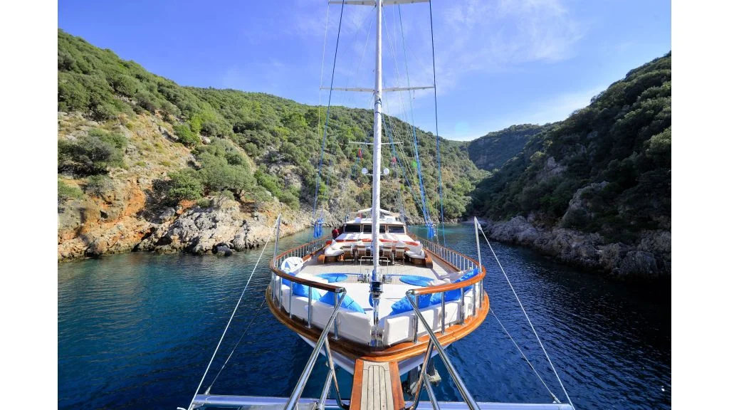 Lycian Queen aerial view, Bodrum yacht charter.