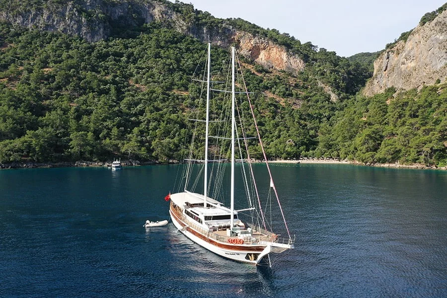 Holiday X exterior view, Bodrum yacht charter.