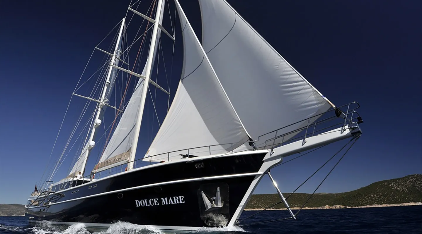 Dolce Mare on the water, Bodrum yacht charter.