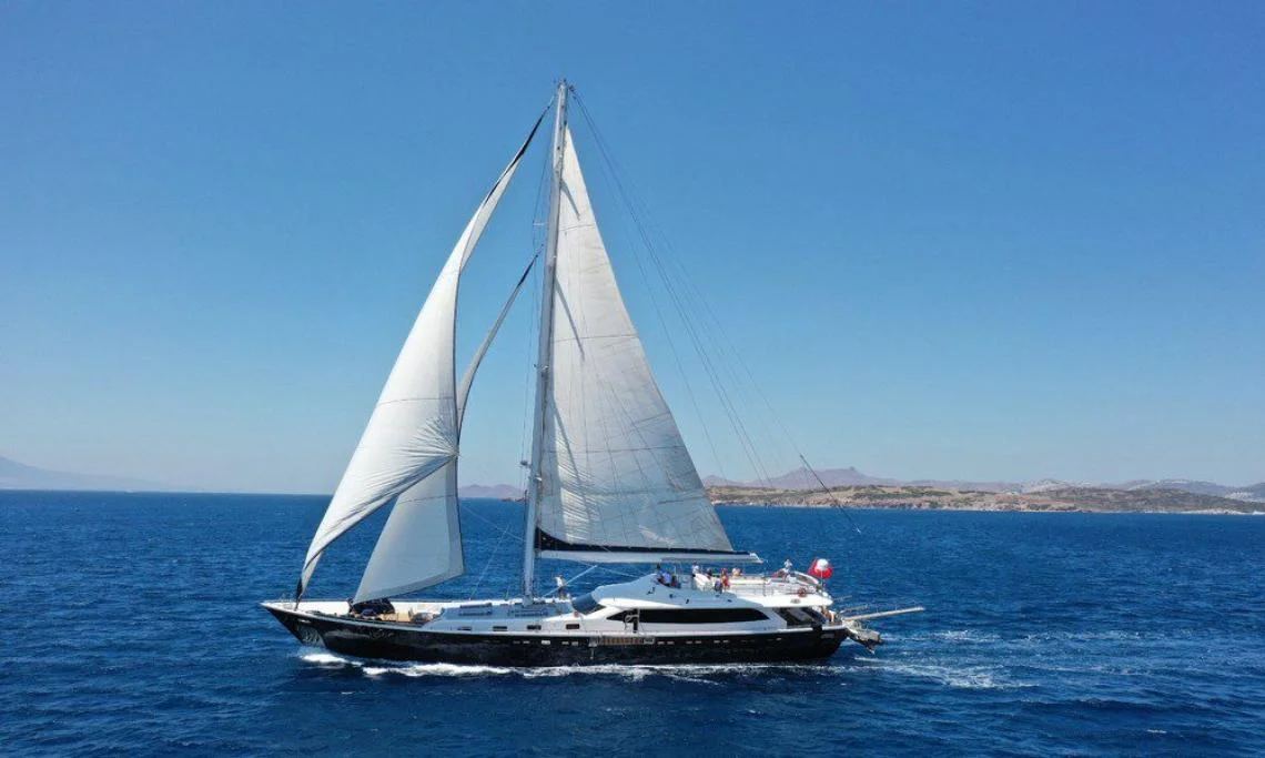 Canaria deck, Bodrum yacht charter.