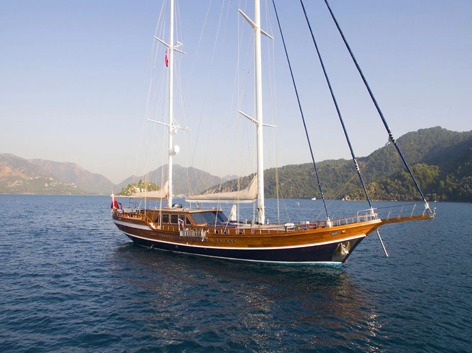 Queen of Datca on the water, Bodrum yacht charter.