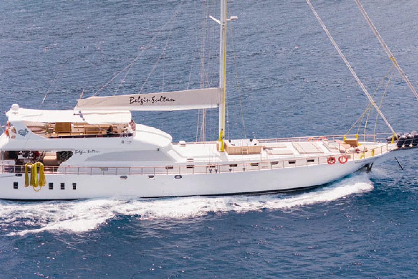 Belgin Sultan exterior view, Bodrum yacht charter.