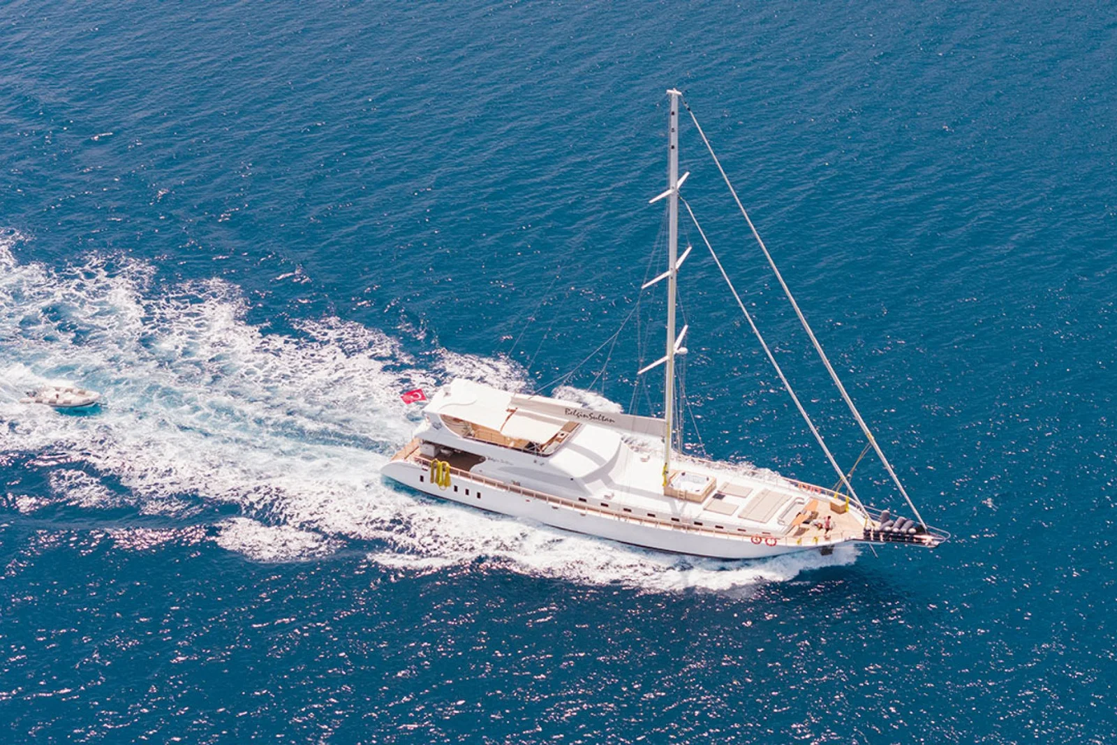Belgin Sultan on the water, Bodrum yacht charter.