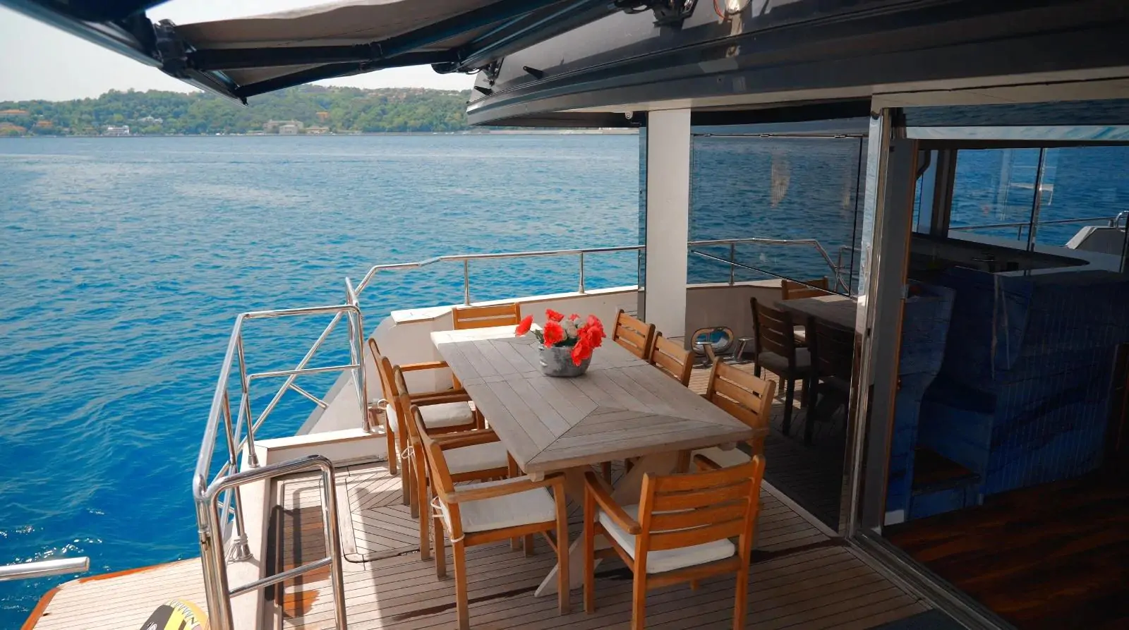 Mega Yacht 7 on the water, Bodrum yacht charter.