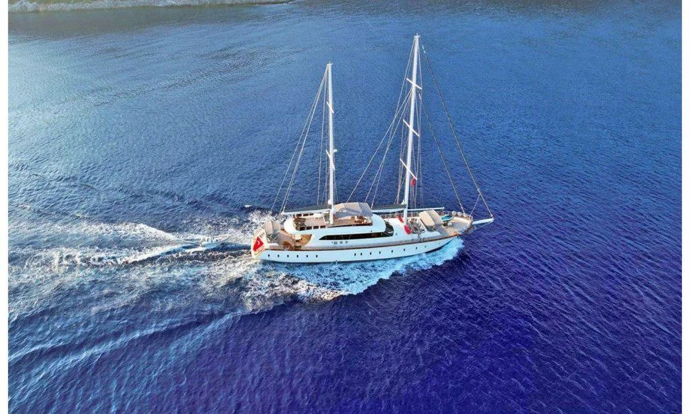 Queen of Makri exterior view, Bodrum yacht charter.