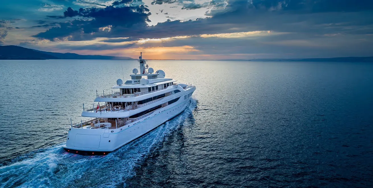 Mega Yacht 9 on the water, Bodrum yacht charter.