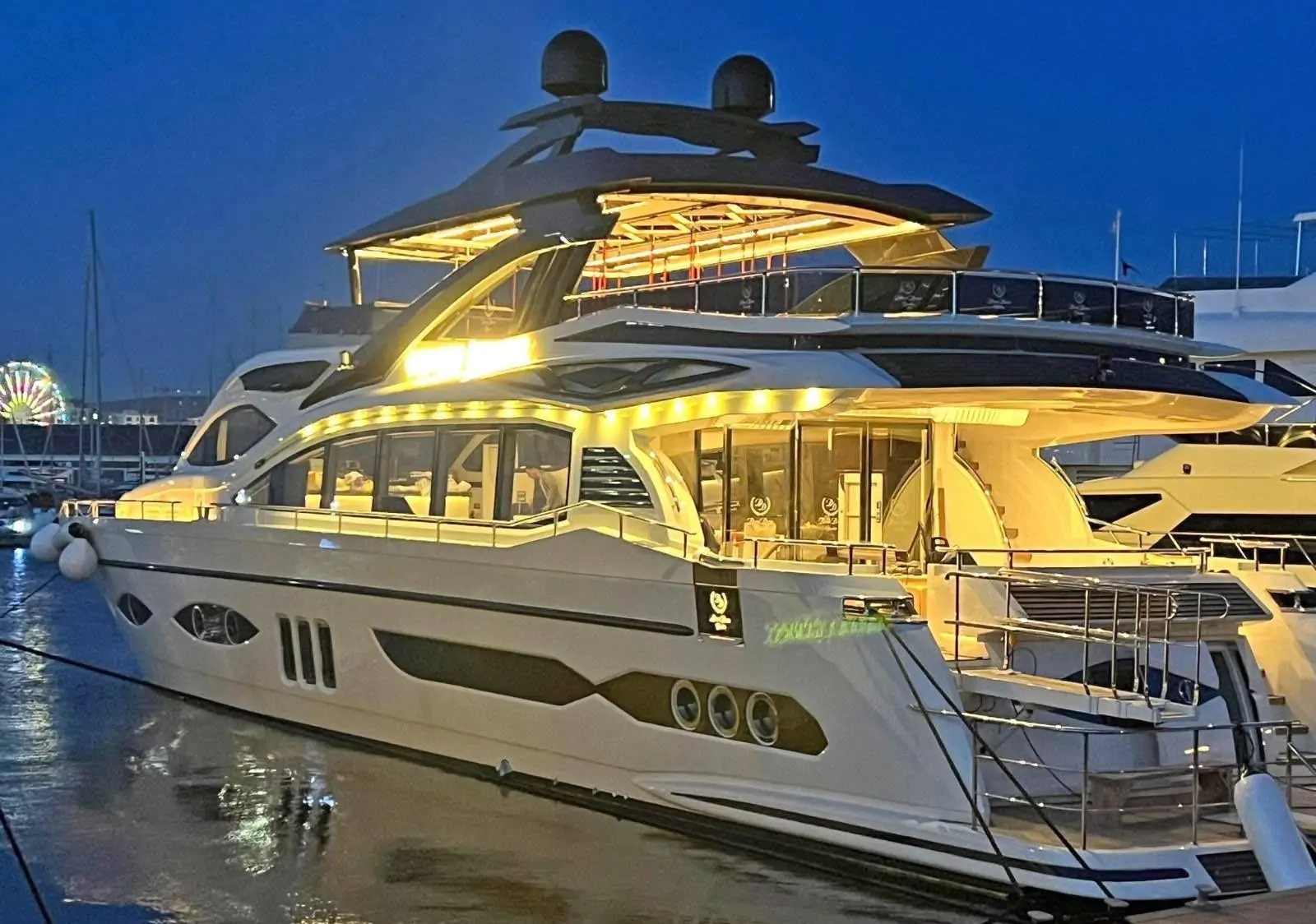 Mega Yacht 8 on the water, Bodrum yacht charter.