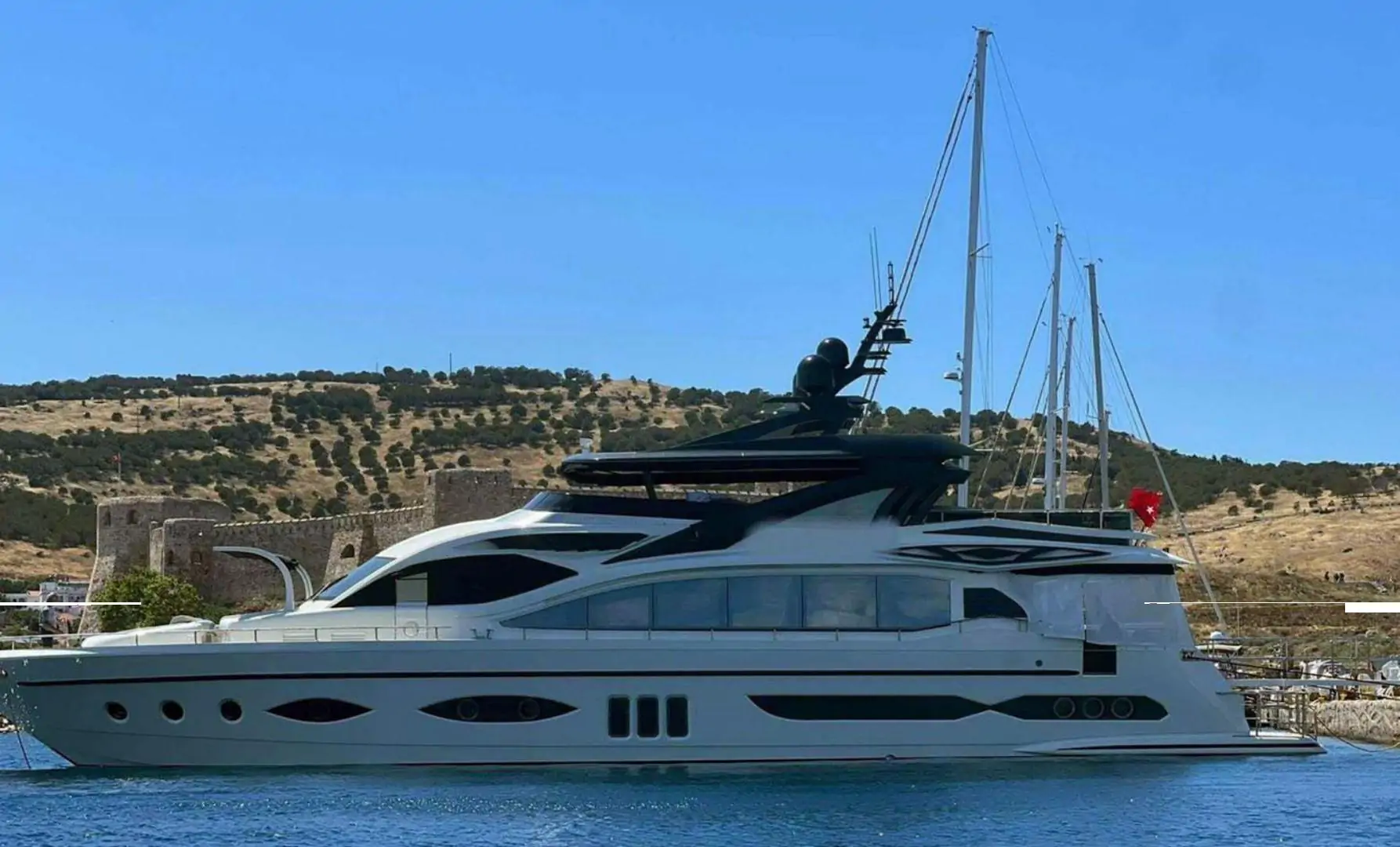 Mega Yacht 8 aerial view, Bodrum yacht charter.
