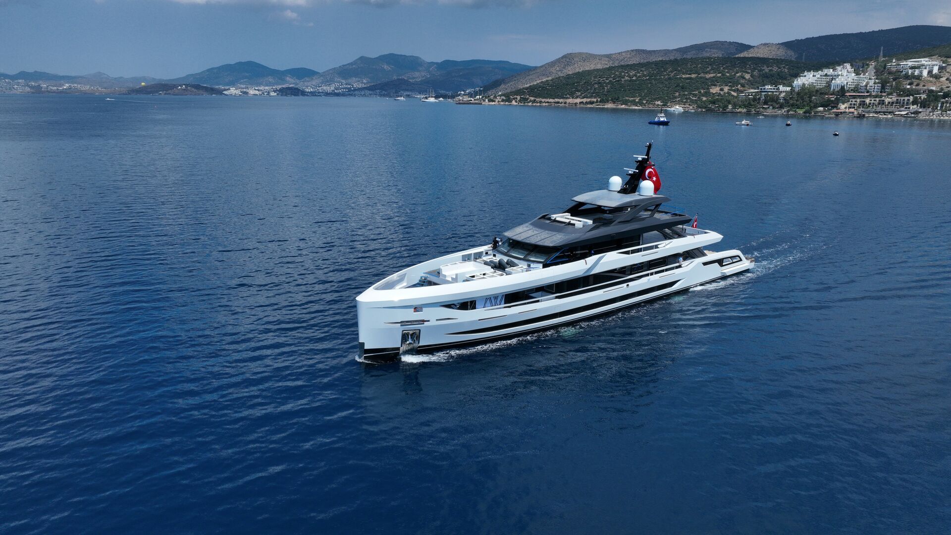 Mega Yacht 6 exterior view, Bodrum yacht charter.