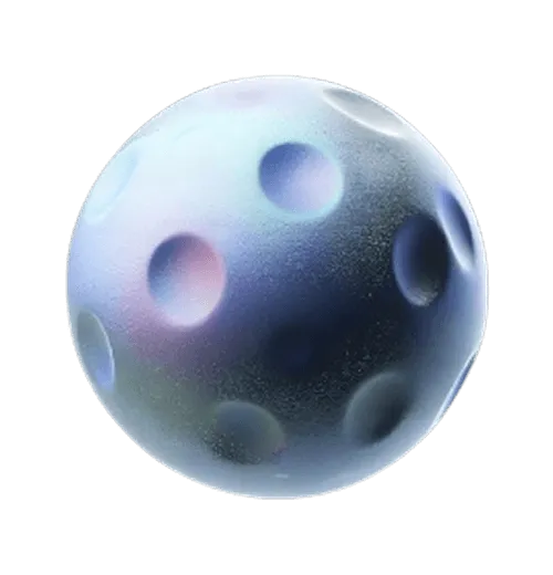 Colorful, textured ball with holes, representing innovative design in team collaboration tools by ORO AI.