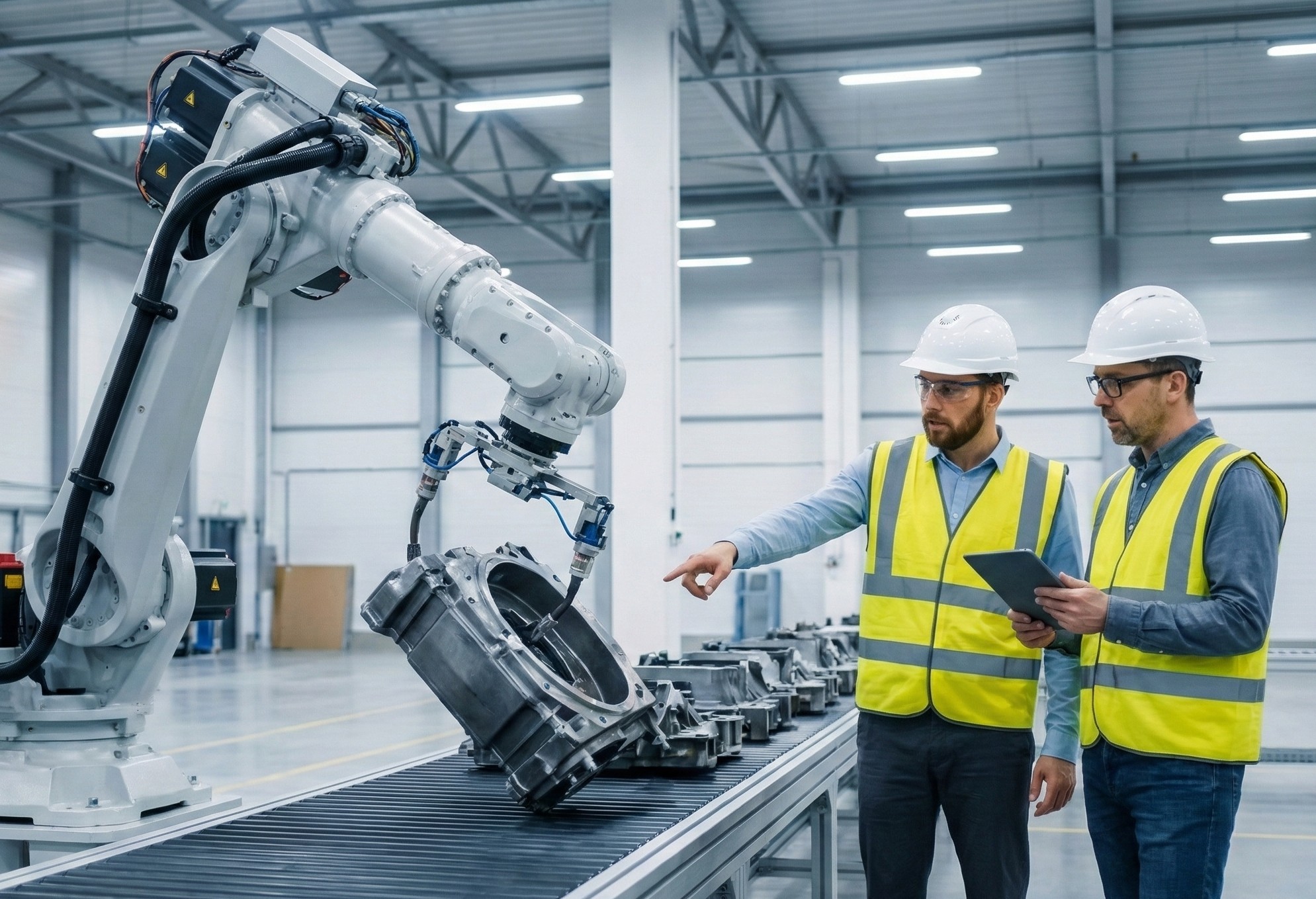 image of team working on a project (for a robotics and automation)