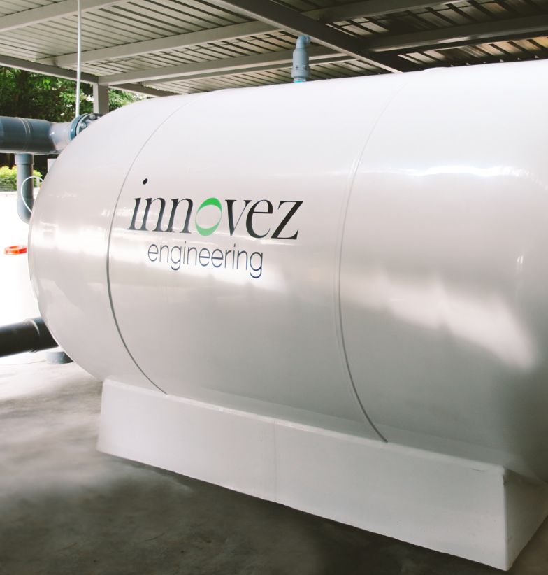Close up of the Innovez Engineering pool filter — able to withstand pressure of up to 350kPa.