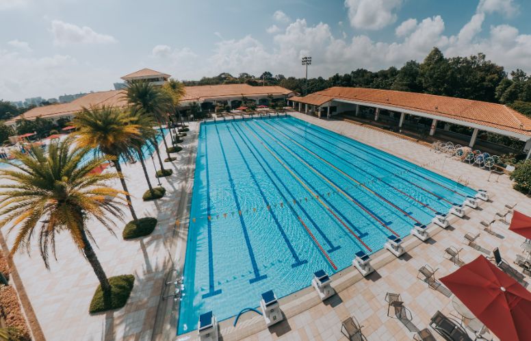 High quality competition swimming pool renovated by Innovez Engineering for Singapore Island Country Club (SICC).
