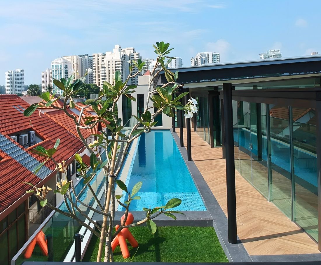 Private Residence Rooftop Lap Pool
