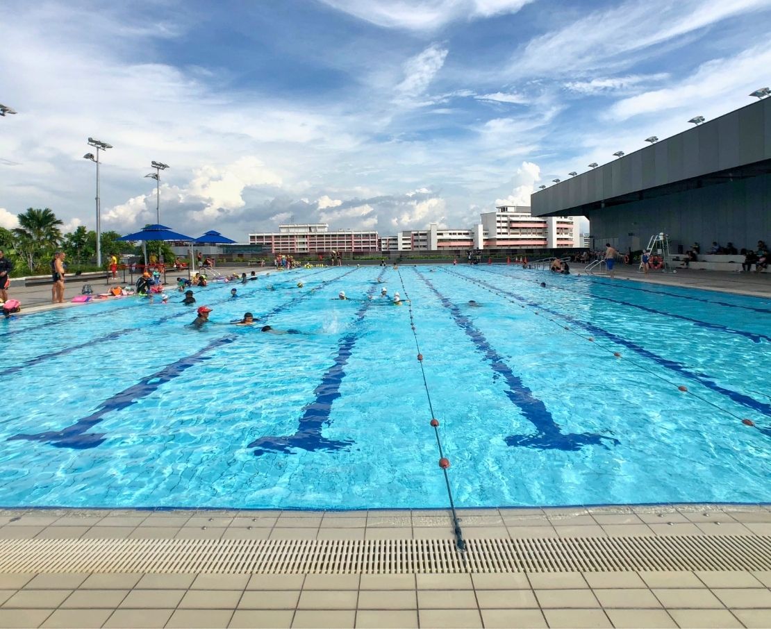Our Tampines Hub outdoors swimming pool