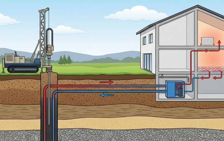schema forage geothermique