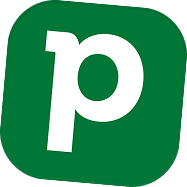 Logo vert avec une lettre p blanche stylisée.