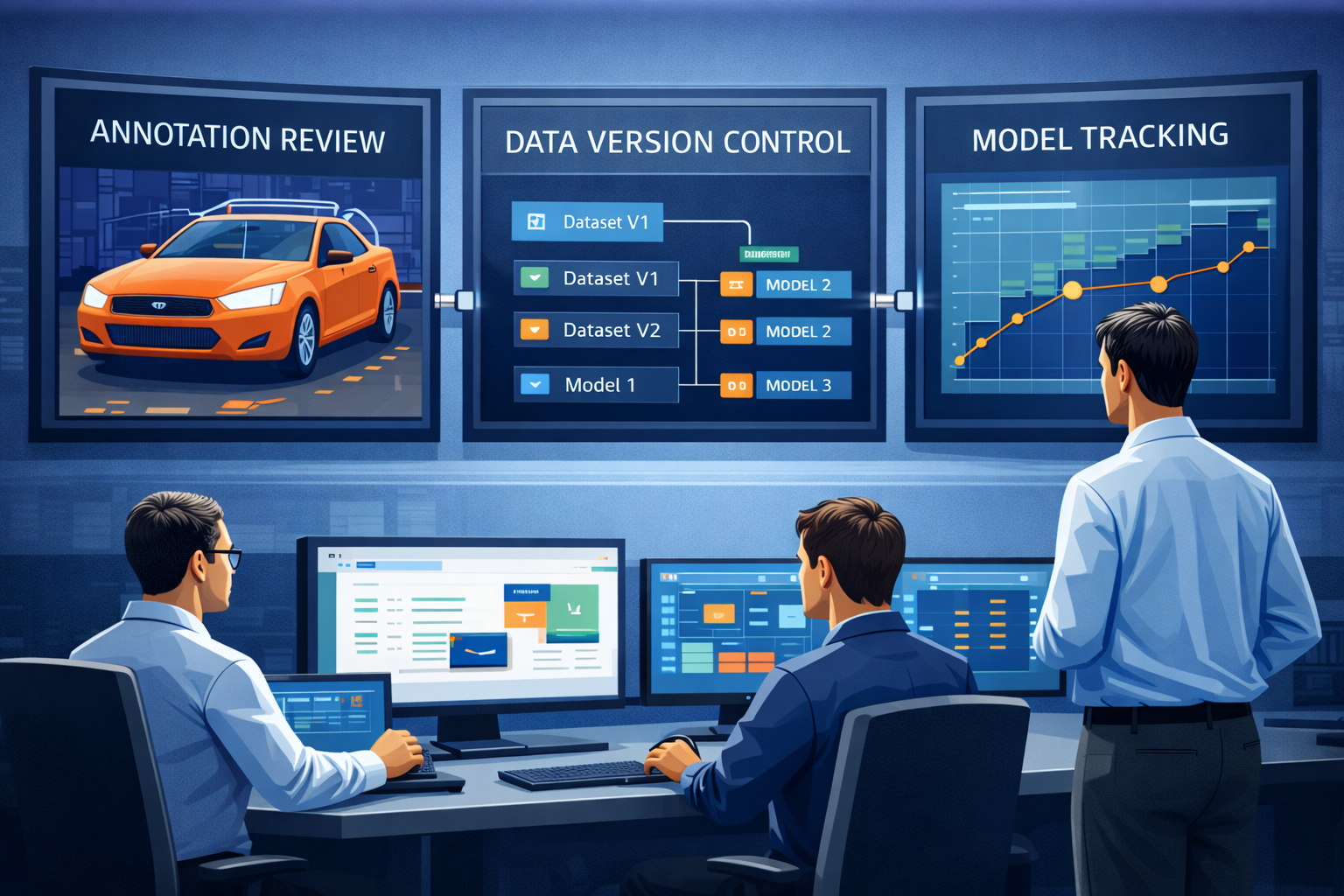 Visual representation of scalable computer vision and AI data operations workflows.