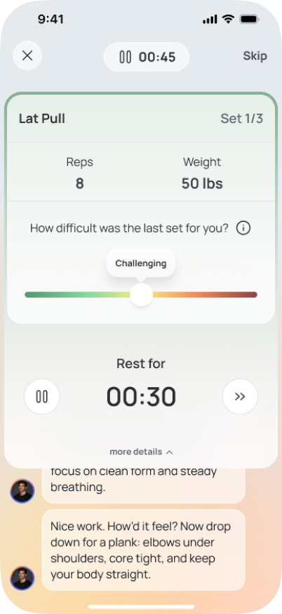 work out screen