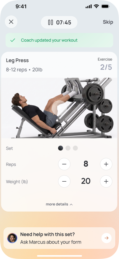 Swap an exercise mid-workout