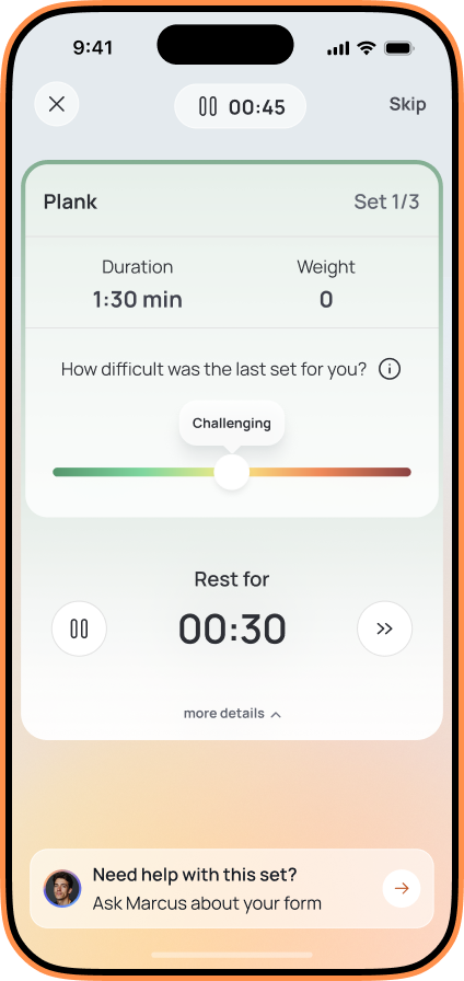 work out screen