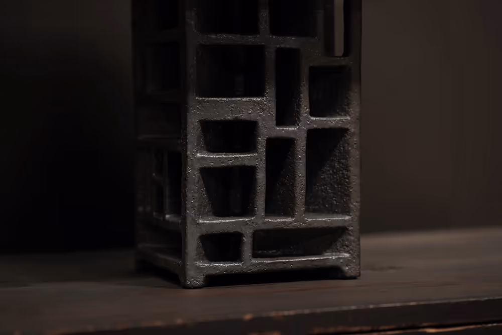 Ashlar Ceramic Lamp from above showing shade and base