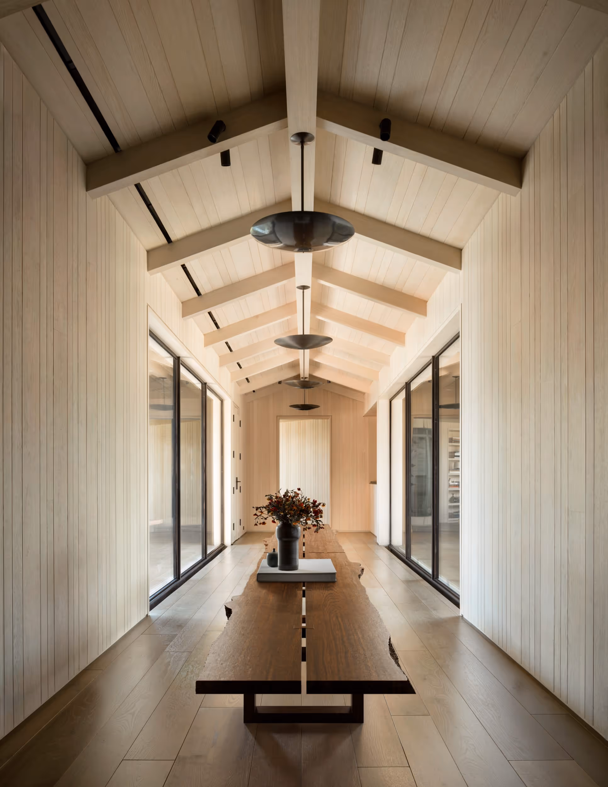 Geffen Table, 24-foot uninterrupted Bubinga slab with live edges