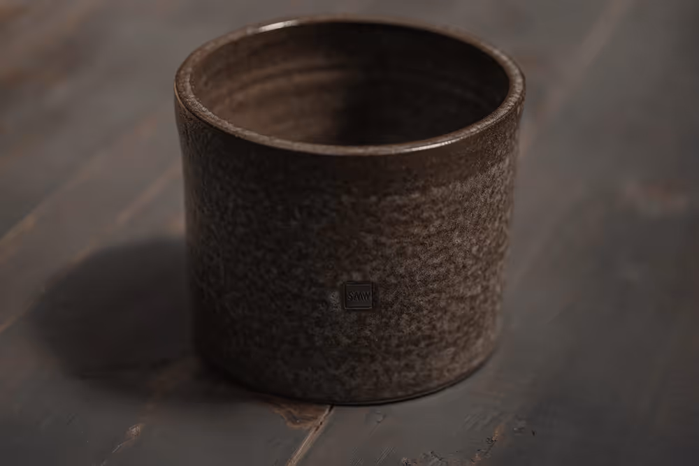 Ceramic water bowl side view