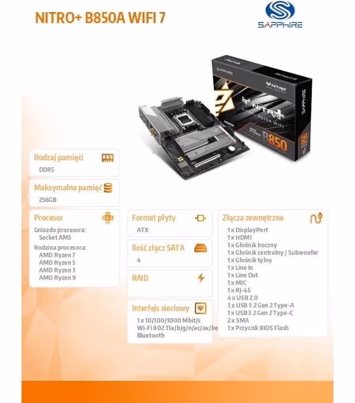sapphire NITRO+ B850A WIFI 7 image 5