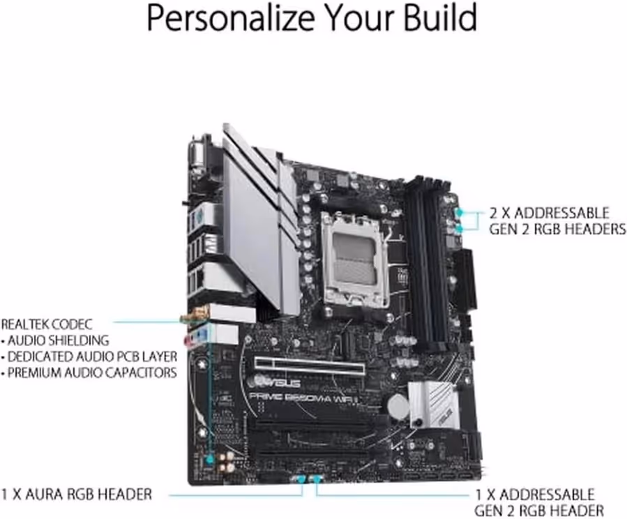 ASUS PRIME B650M-A WIFI II AMD B650 image 2