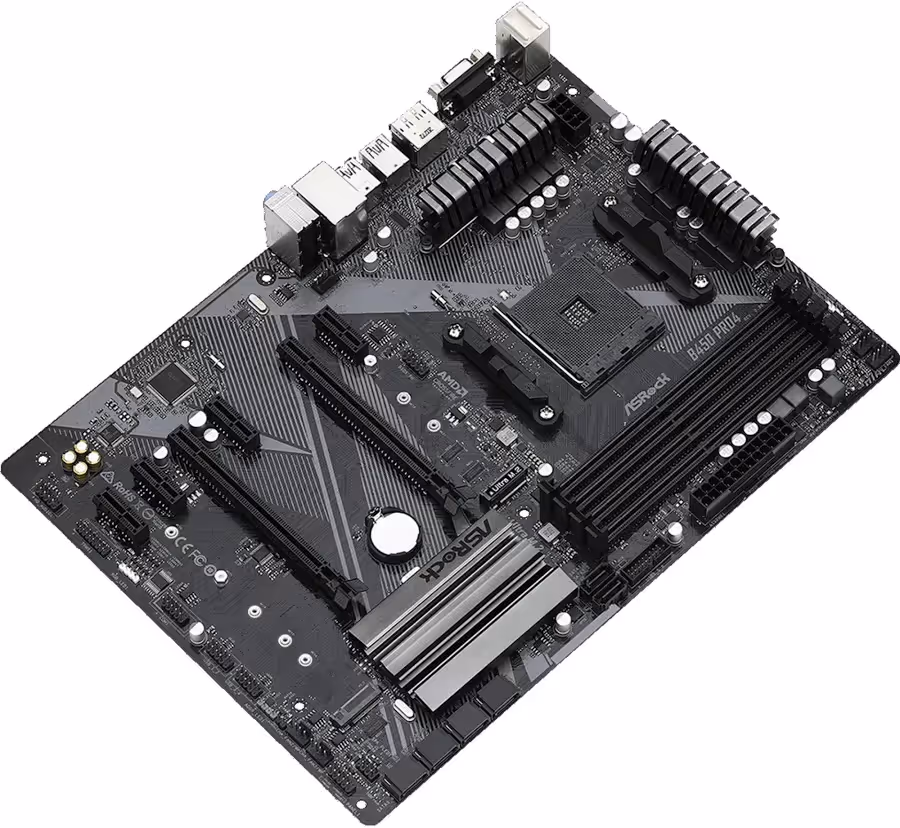 ASRock B450 Pro4 R20 AMD B450 Emplacement AM4 ATX image 3